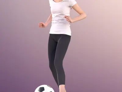 Mady 10167 - Athletic Girl Playing Soccer Low-poly 3D model