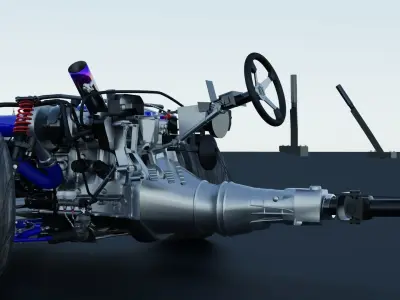 Nissan 240sx Tuned Suspension Rigged 3D model