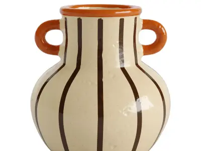 Ceramic vase with handle 3D model