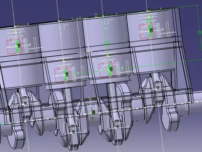 Engine 4 cylinder 3D model