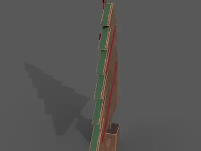 Christmas Tree Decor with bow Low-poly 3D model