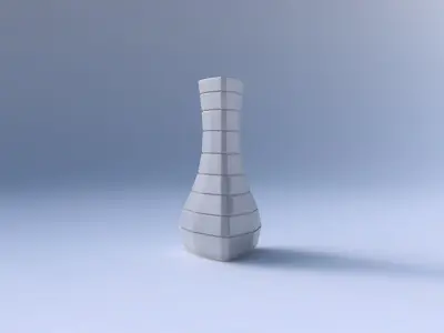 Vase puffy triangle with hard horizontal dents 3D print model