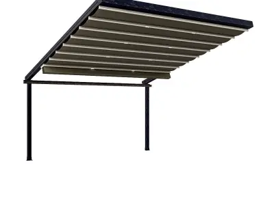 Motorized Pergola 5 damaged painted steel 3D model