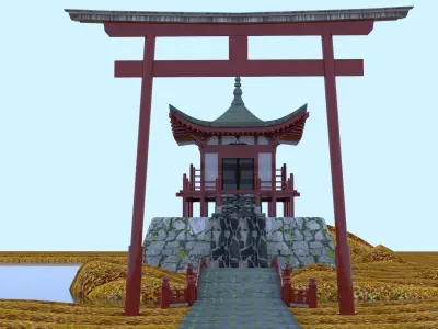 Japan temple 3D model purchase