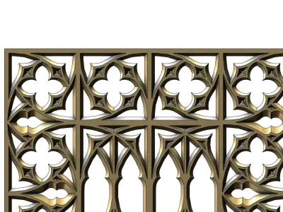 Gothic Ornament pannel for plaster and wood working 3D print model