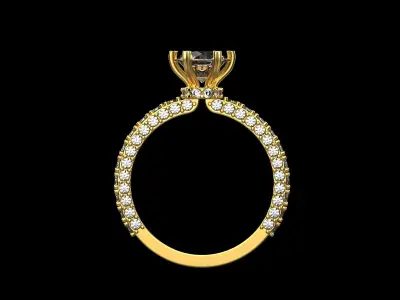 A ring with a diamond  029 3D print model