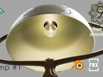Lamp 1 - 9 Antique Lamp Set  Free Free low-poly 3D model