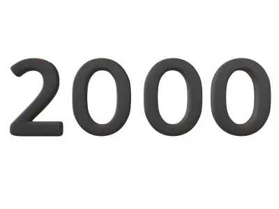 Year Number 2000 v1 001 Low-poly 3D model