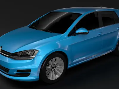 Volkswagen Golf 7 TSI 5D 2016 3D model