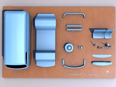 VOLKSWAGEN TRANSPORTER TYPE 2 - 1972 3D print model