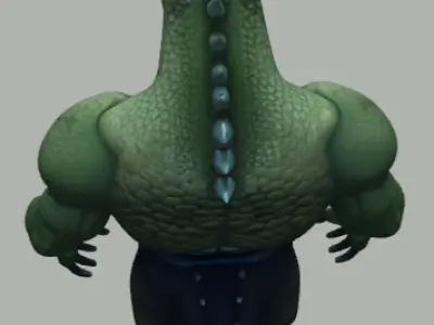 Muscular Humanoid Crocodile 3D model