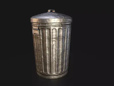 Garbage Can 3D Model Game Ready Low-poly 3D model