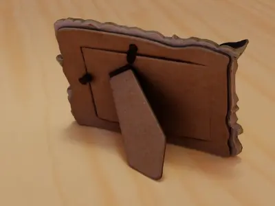 Photo frame witch duck figures  Low-poly 3D model