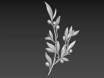 Olive branch relief 3D model