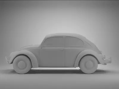 volkswagen beetle car model vintage car 3D model
