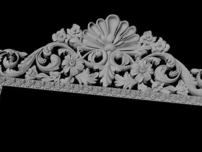 mirror gold ornate frame 3D model