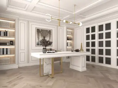 Neoclassical style Working Room 3D model