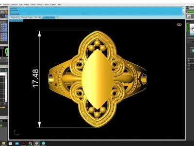Elegant Vintage Filigree Marquise Ring for Women 3481 3D print model