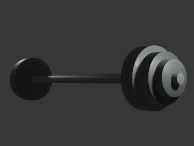 Iron barbell Low-poly 3D model