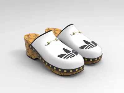 Adidas x Gucci Horsebit Clog Low-poly 3D model