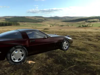 chevrolet corvette 1994 PBR Game Ready Low-poly 3D model