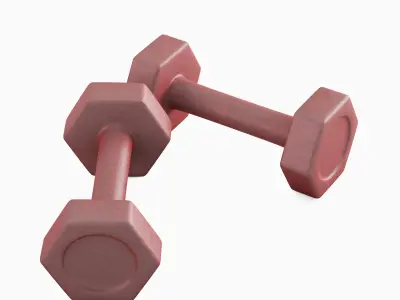 Small Rubber Dumbbell 03 3D model
