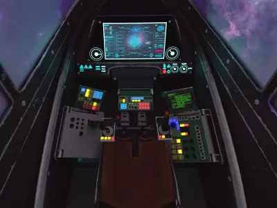 Spaceship interior Free low-poly 3D model