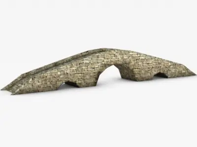 Low Poly Stone bridge 3D model