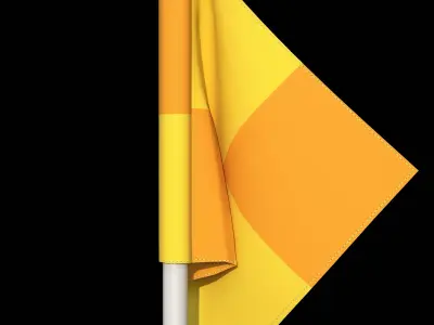 Checker Corner Flag Low-poly 3D model