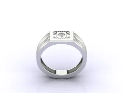 Print Ready STL 3DM  Gents Rings Diamond Men Ring  3D print model 57