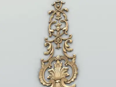Carved decor vertical 013 3D model