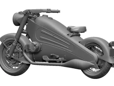 Nostalgia motorcycle Low-poly 3D model