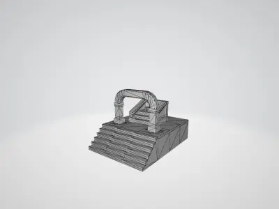 Danj with the royal chair Low-poly 3D model