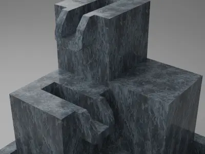 water fall block Free 3D model