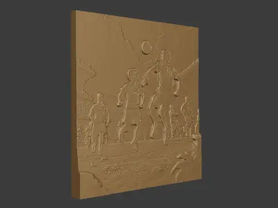 Footbal sports relief wall art 3D print model