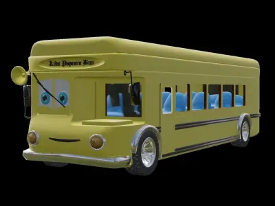 cartoon bus Low-poly 3D model