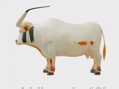 Texas Longhorn Bull Muscular 3D Model Low-poly 3D model