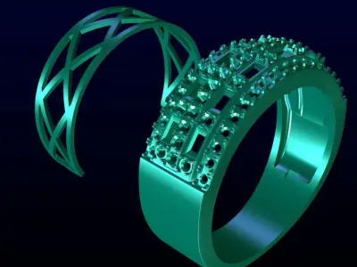 Diamond Fashion Ring 5 3D print model