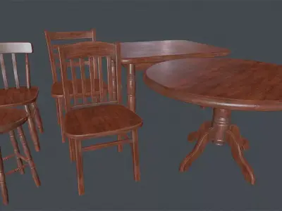 Chairs and Tables Pack Low-poly 3D model