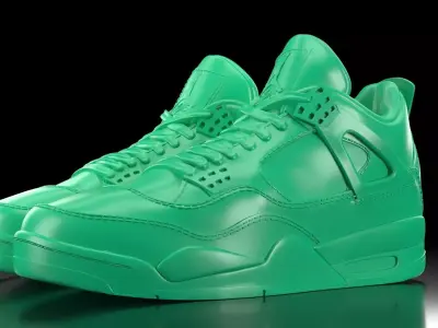 Air Jordan 4 with flat sole bottom 3D print model