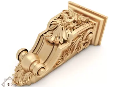 Corbel 2 ornate gold 3D model
