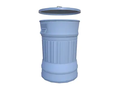 Cartoon Trash Can Free low-poly 3D model