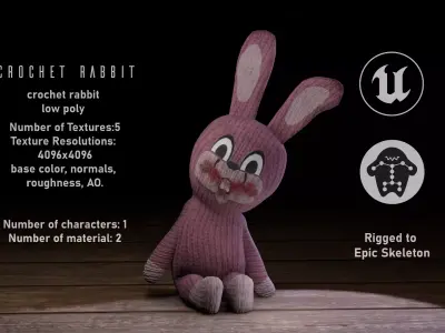 Rabbit bunny Low-poly 3D model