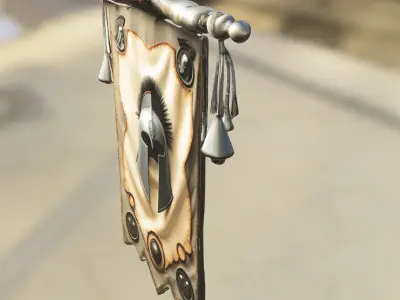 Ancient Warrior Banner Spartan Low-poly 3D model