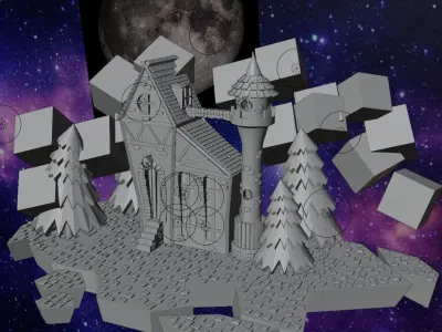 a small fairy-tale house Low-poly 3D model