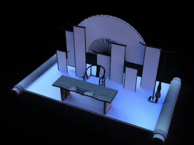 Chinese style artistic conception and styling 3D model