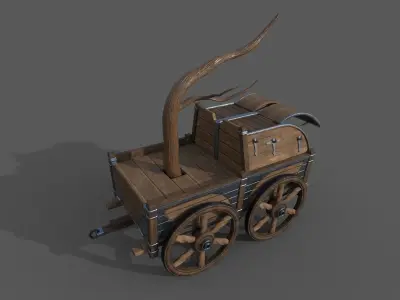 Carriage - 03 Low-poly 3D model