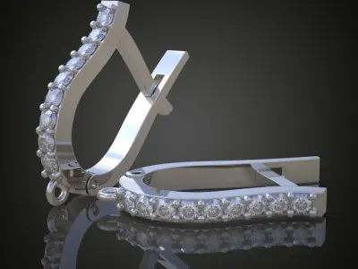 Earring 3D model 3D printable model 0121-6 3D print model