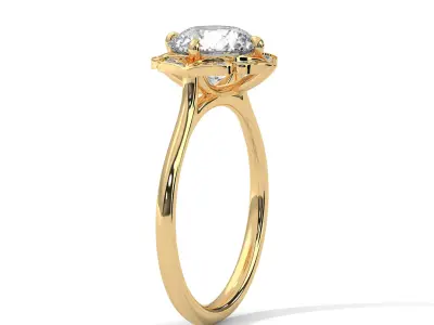 solitaire ring with detail images and 360 render videos 19 3D print model