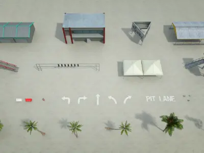 This Race Track Construction Kit - Add-on Pack B Low-poly 3D model